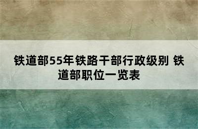 铁道部55年铁路干部行政级别 铁道部职位一览表